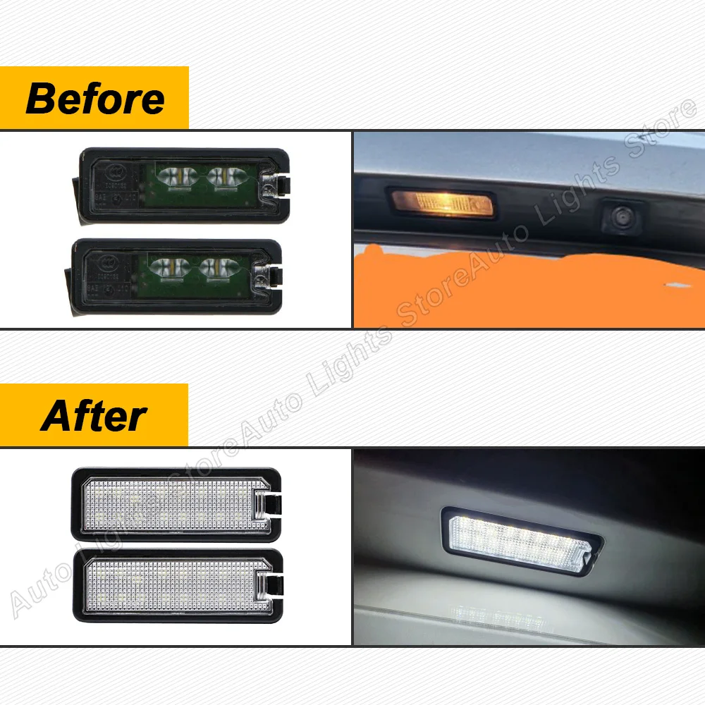 좌석용 LED 라이센스 번호판 라이트 램프, 이비자 6L 6J MK3 MK4 MK5 레온 MK2 MK3 5F 1M 아로사 알테아 코르도바 톨레도 5P, 2 개