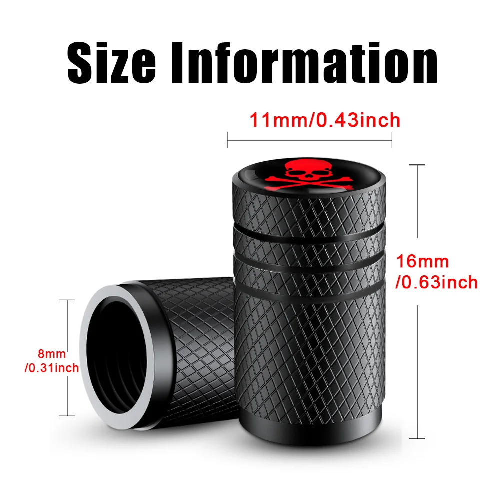 4 개/대 알루미늄 합금 자동차 타이어 밸브 스템 캡 재미 로고 에어 캡 커버, 자동차, 자전거, 트럭 및 오토바이