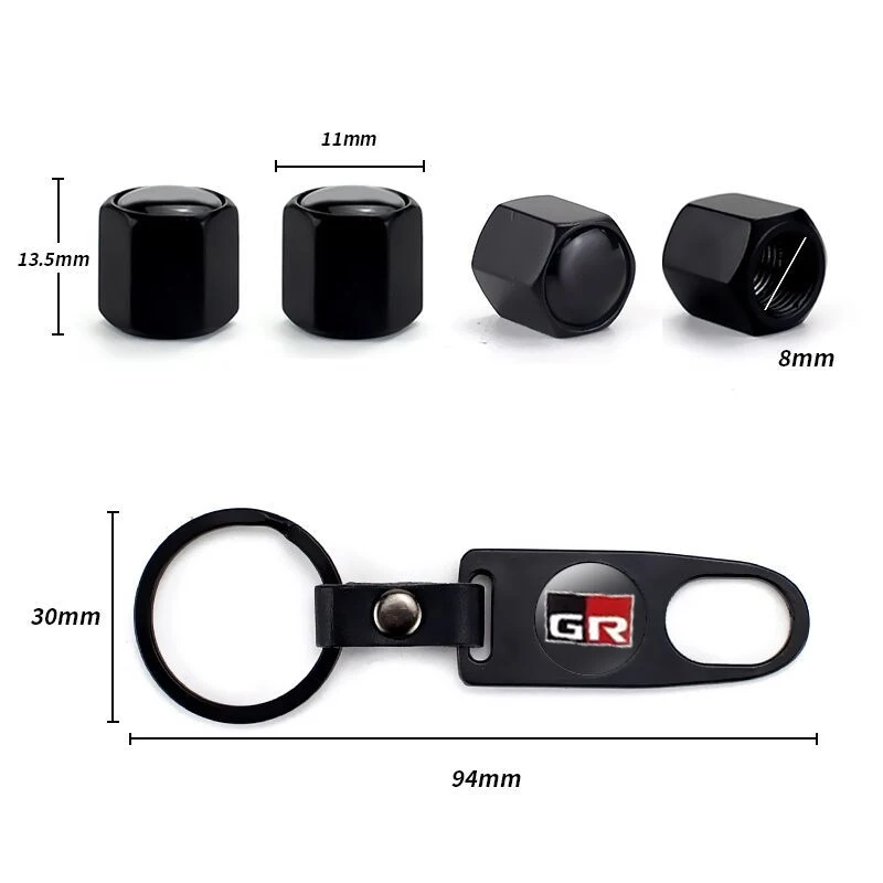 자동차 휠 타이어 스템 에어 밸브 캡 림 플러그, 도요타 GR 스포츠 가주 레이싱 야리스 코롤라 힐럭스 수프라 C-HR 86 타이어 액세서리