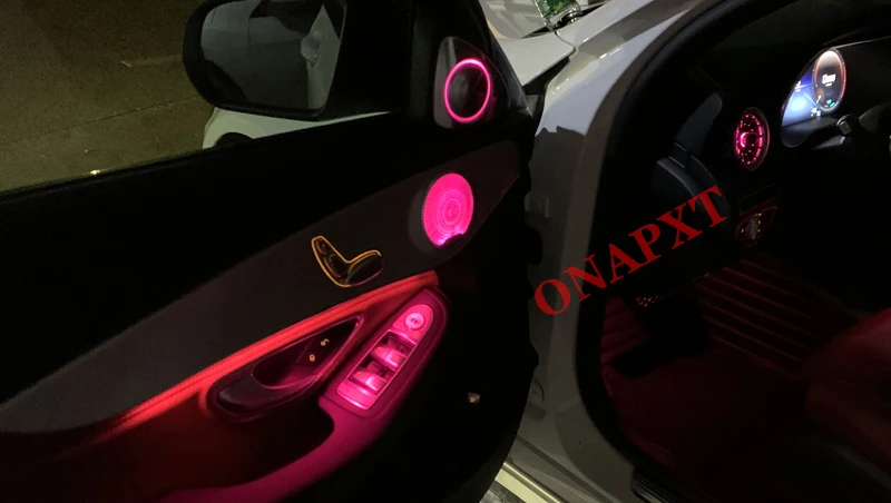 차량용 LED 노즐 분위기 램프 스트립, 메르세데스 벤츠 C GLC 클래스 W205 X253 MB 에어 벤트 네온 앰비언트 라이트, 3 12/64 색상