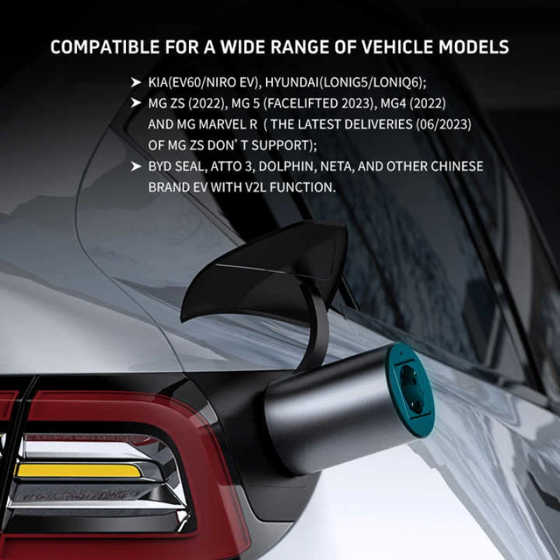 스마트 v2l 어댑터 케이블, ev v2l GMW ORA mg zs ev IONIQ 5 기아 6 BYD v2l 어댑터, schuko V2L 커넥터 장착 충전기