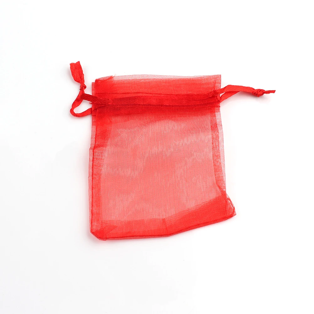 Organza 크리스마스 선물 가방, 드로스트링 쥬얼리 포장, 웨딩 파티 사탕 선물 가방, 5x7cm, 7x9cm, 9x12cm, 10x15cm, 50 개/로트