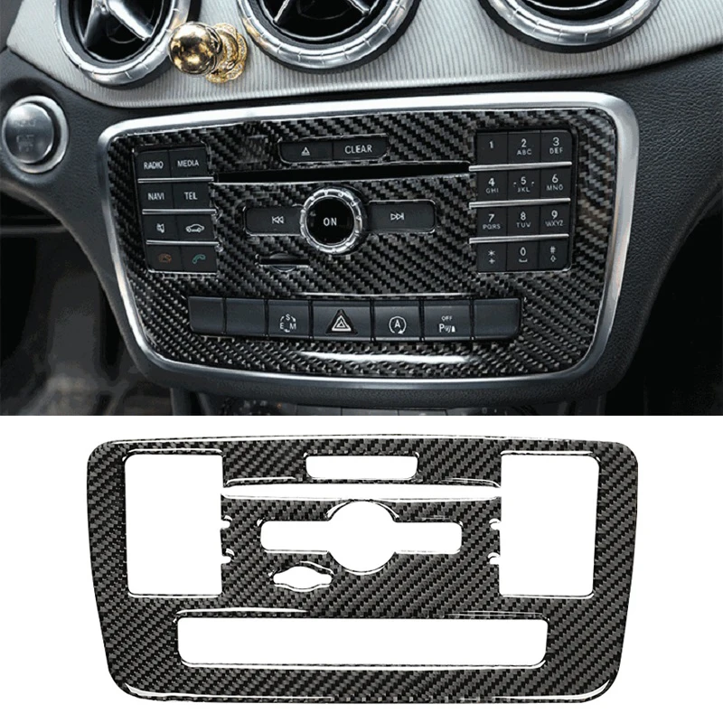 자동차 CD 에어컨 제어판 커버 트림, 탄소 섬유 스티커, 메르세데스 벤츠 A 클래스 GLA CLA 2016 2017 2018 2019 title=자동차 CD 에어컨 제어판 커버 트림, 탄소 섬유 스티커, 메르세데스 벤츠 A 클래스 GLA CLA 2016 2017 2018 2019 