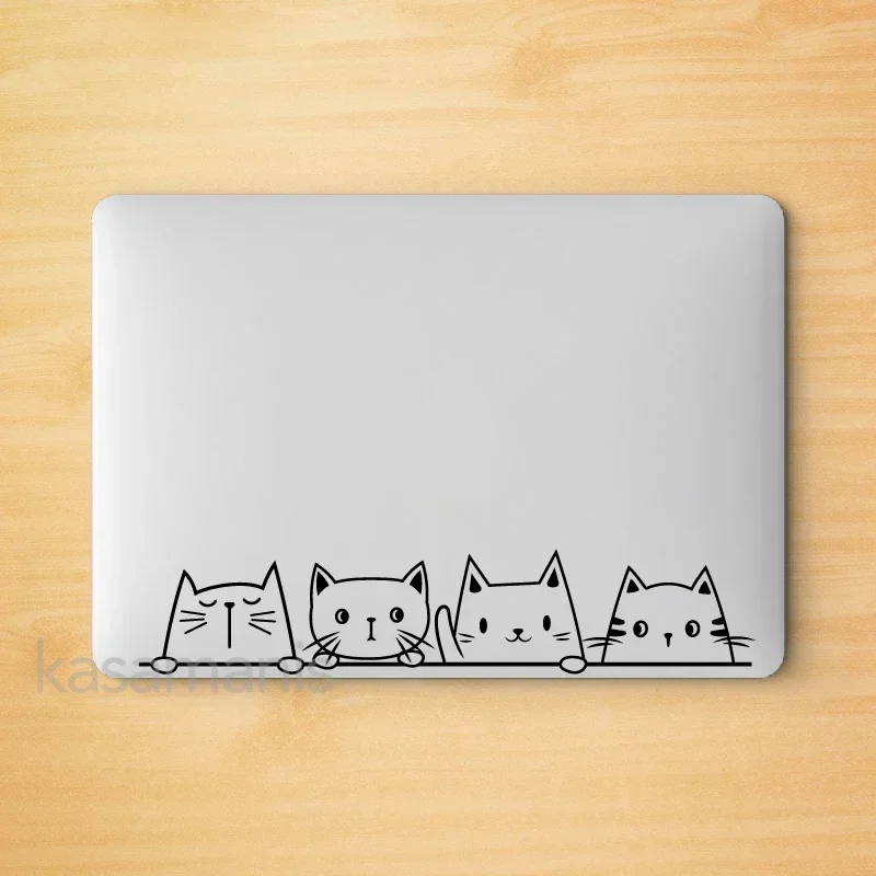 엿보기 고양이 비닐 스티커, 자동차 창 범퍼 장식, 할로윈 고양이 데칼, 모피 새끼 고양이 노트북 자동차 스티커