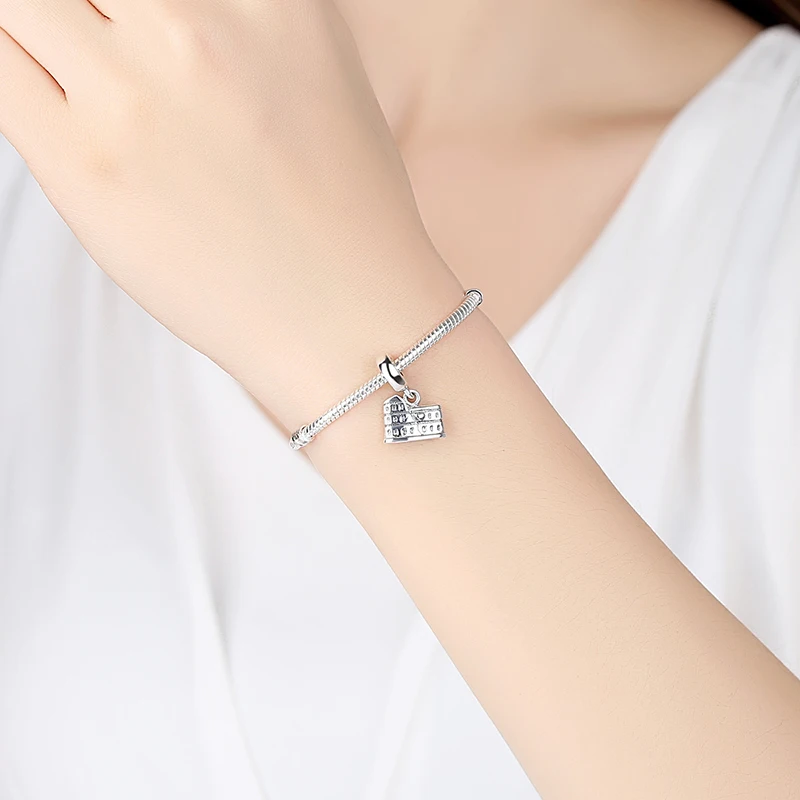원래 100% 925 스털링 실버 매력 비드 여행 택시 오토바이 관람차 매력에 맞게 판도라 팔찌 여성 diy 쥬얼리