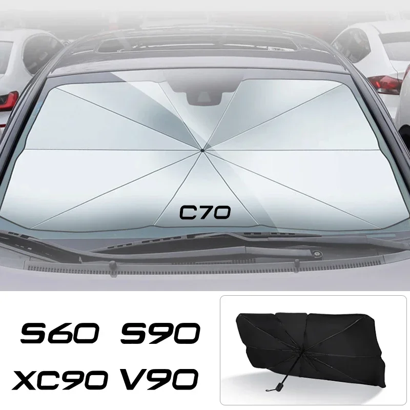자동차 앞 유리 접이식 햇빛가리개 햇빛가리개, 볼보 XC90 XC60 C30 T6 S60 C70 XC40 V40 XC70 V60V50 S80 S40 AWD V90 S90