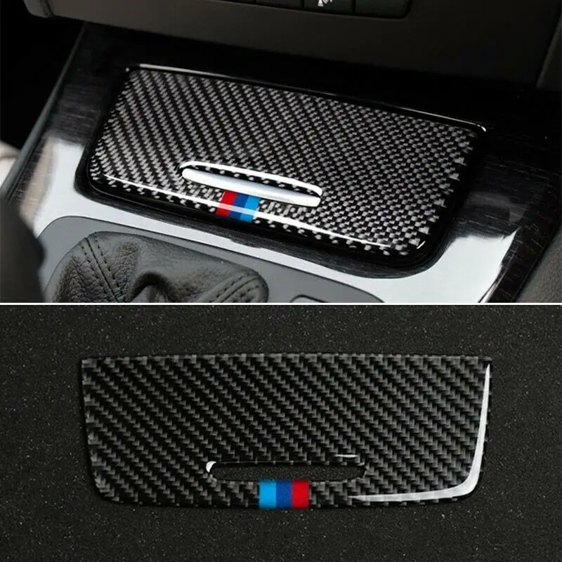 자동차 인테리어 보관함 패널 트림 커버 데칼, 탄소 섬유 스티커, 자동차 액세서리, BMW 3 시리즈 E90 E92 2005-2012, 1PC
