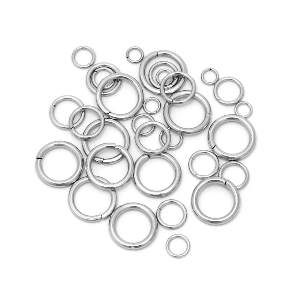 스테인리스 스틸 워터 골드 점프 링 커넥터, DIY 쥬얼리 제작 액세서리, 소모품 조사, 4mm, 5mm, 6mm, 7mm, 8mm, 100-200 개