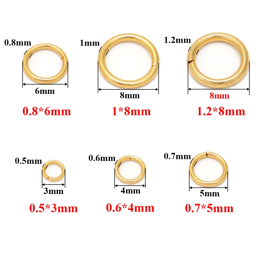 스테인리스 스틸 워터 골드 점프 링 커넥터, DIY 쥬얼리 제작 액세서리, 소모품 조사, 4mm, 5mm, 6mm, 7mm, 8mm, 100-200 개