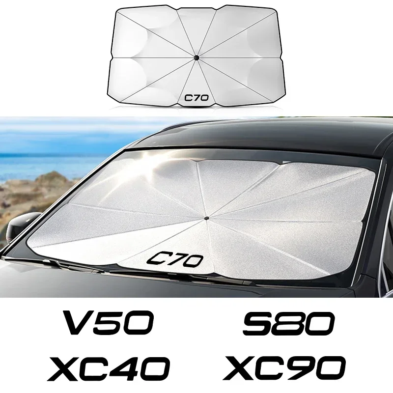 자동차 앞 유리 접이식 햇빛가리개 햇빛가리개, 볼보 XC90 XC60 C30 T6 S60 C70 XC40 V40 XC70 V60V50 S80 S40 AWD V90 S90