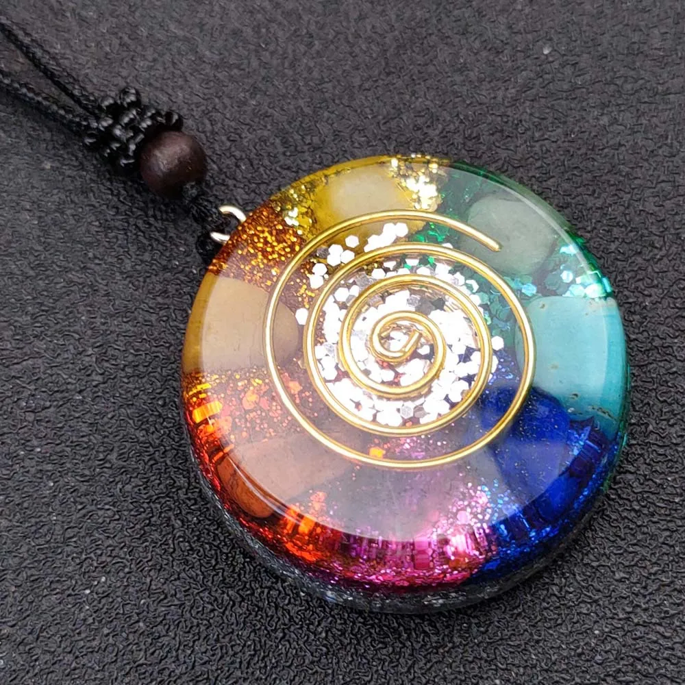 Orgonite 펜던트 목걸이 에너지 발생기, EMF 보호 치유 크리스탈, 성스러운 기하학 차크라 목걸이, 명상 쥬얼리