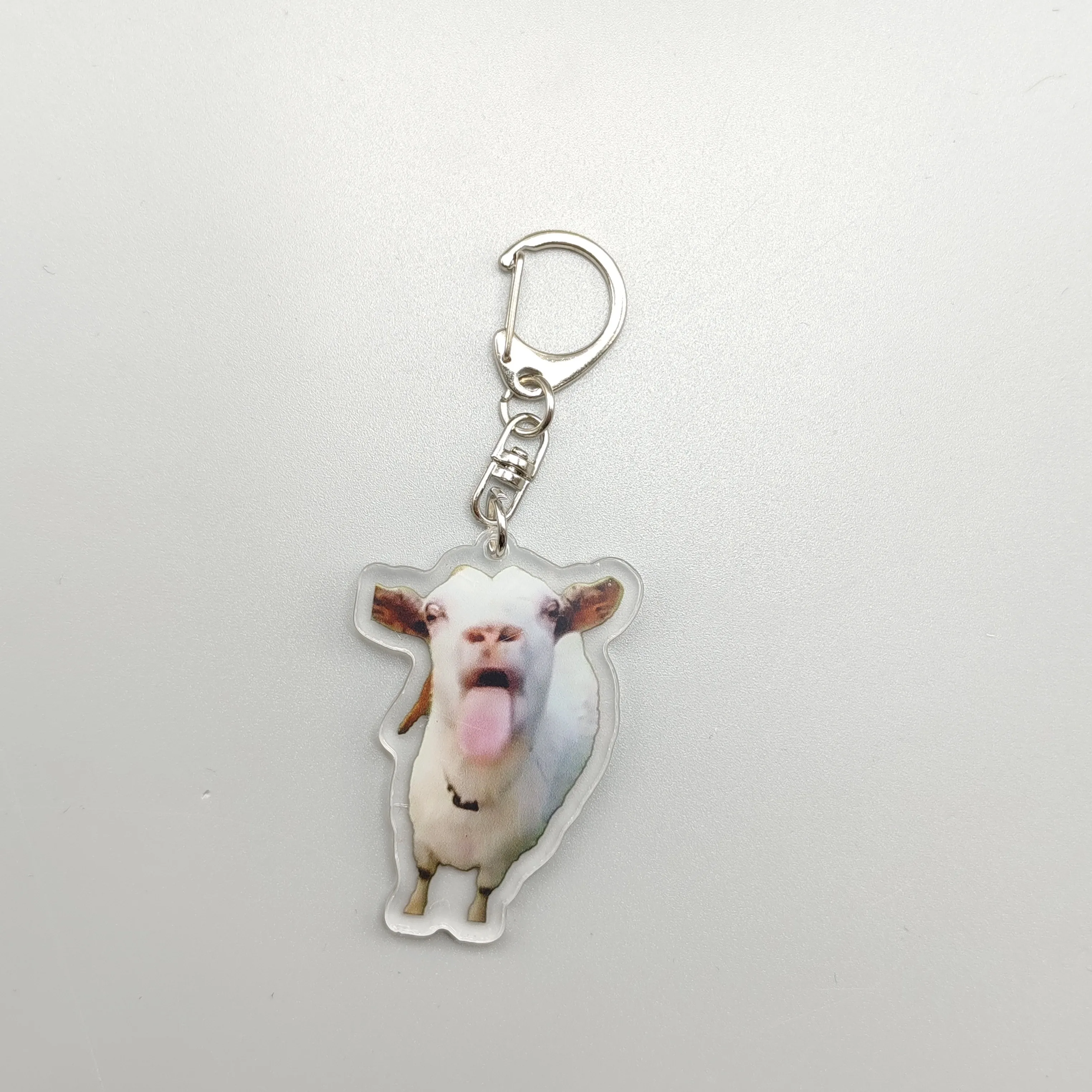 램블링 염소 Huh 고양이 밈 키 체인, 혼란스러운 고양이 밈, 고양이 비명, 머리에 발 달린 귀여운 선물, 친구 여자 키체인