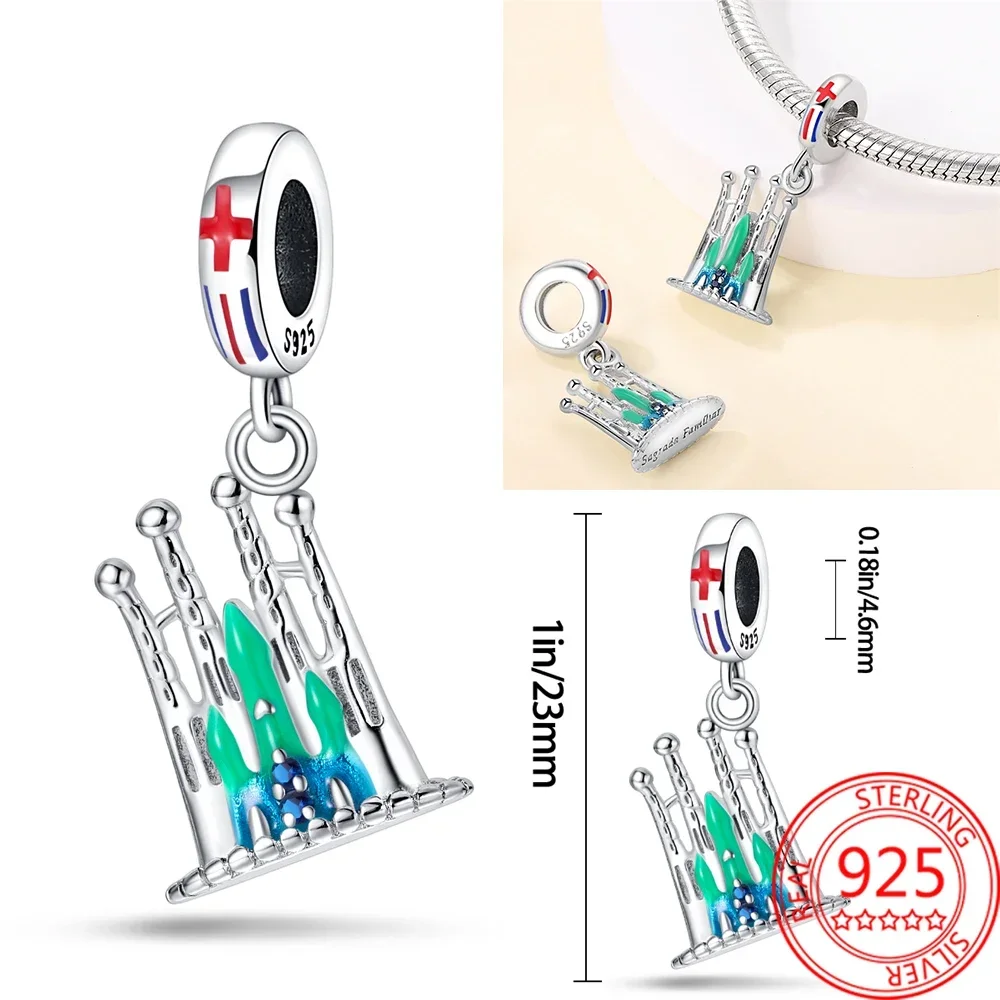 정통 925 스털링 실버 자동차 여행, 뉴욕 자유의 여신상, 비즈 핏 판도라 팔찌, DIY 주얼리 만들기