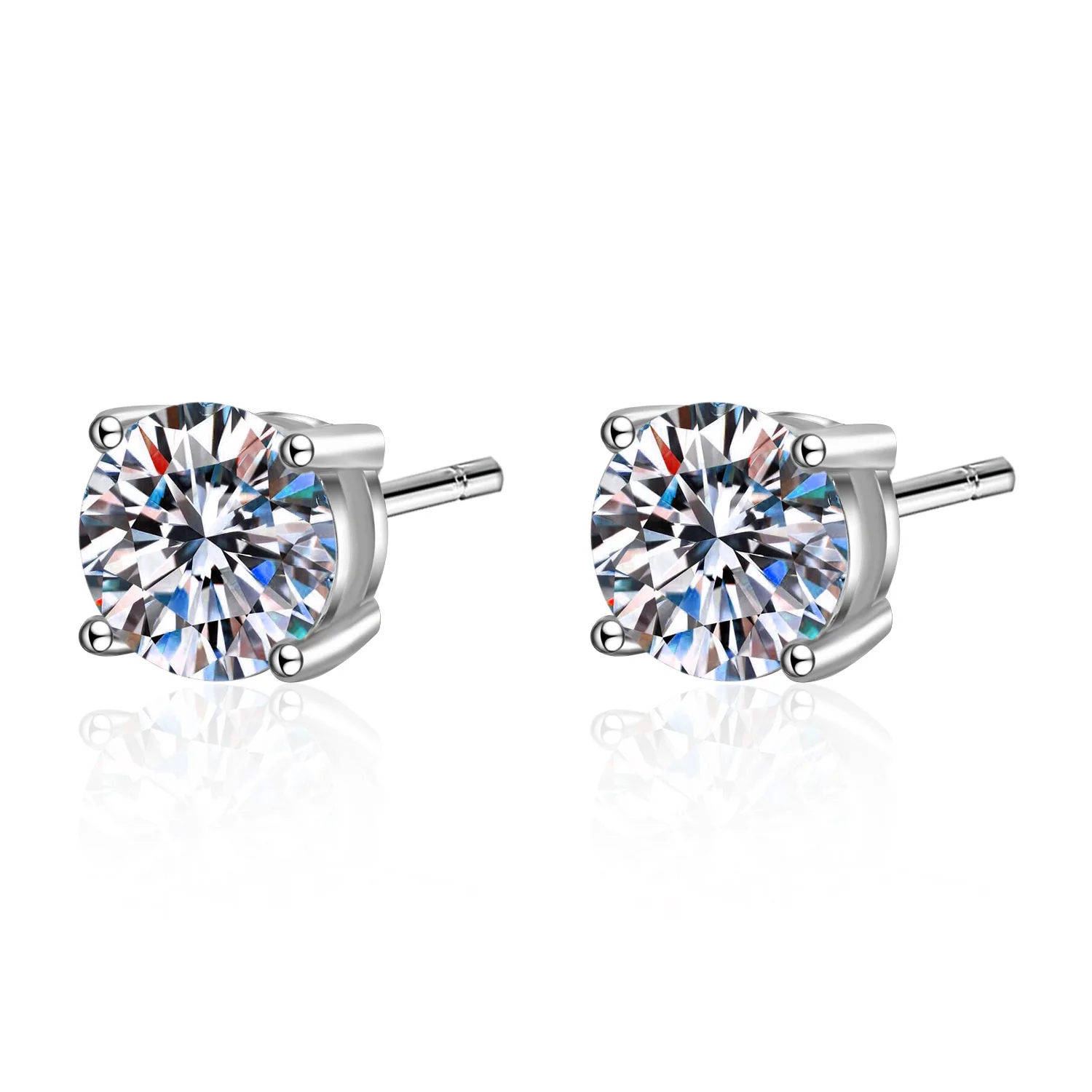 여성용 KNOBSPIN 2.0ct 모이 사나이트 귀걸이 랩 그로운 다이아몬드 이어 스터드 925 스털링 실버 파인 주얼리 선물