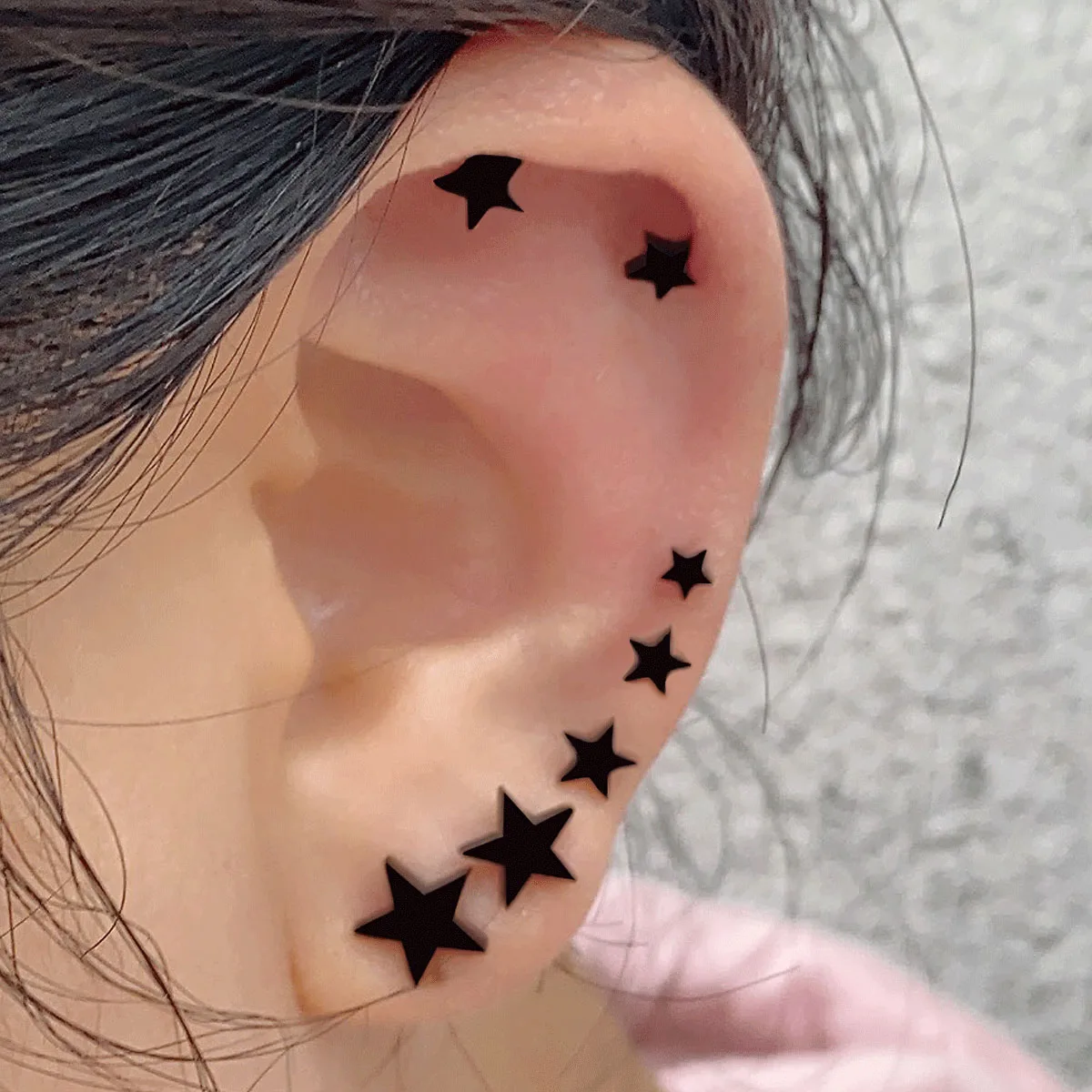 여성용 스테인레스 스틸 기하학 귀걸이, 블랙 스몰 스타 피어싱 이어 스터드, 힙합 펑크 파티 쥬얼리, 패션, 3-8mm, 2 개 title=여성용 스테인레스 스틸 기하학 귀걸이, 블랙 스몰 스타 피어싱 이어 스터드, 힙합 펑크 파티 쥬얼리, 패션, 3-8mm, 2 개 