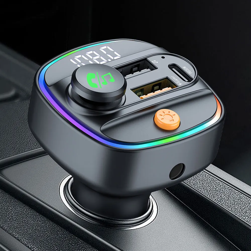 Bluetooth 5.3 FM 송신기 핸즈프리 차량용 보조 무선 모뎀 MP3 플레이어(22.5W 및 PD30W 급속 충전 어댑터 차량용 액세서리 포함) title=Bluetooth 5.3 FM 송신기 핸즈프리 차량용 보조 무선 모뎀 MP3 플레이어(22.5W 및 PD30W 급속 충전 어댑터 차량용 액세서리 포함) 