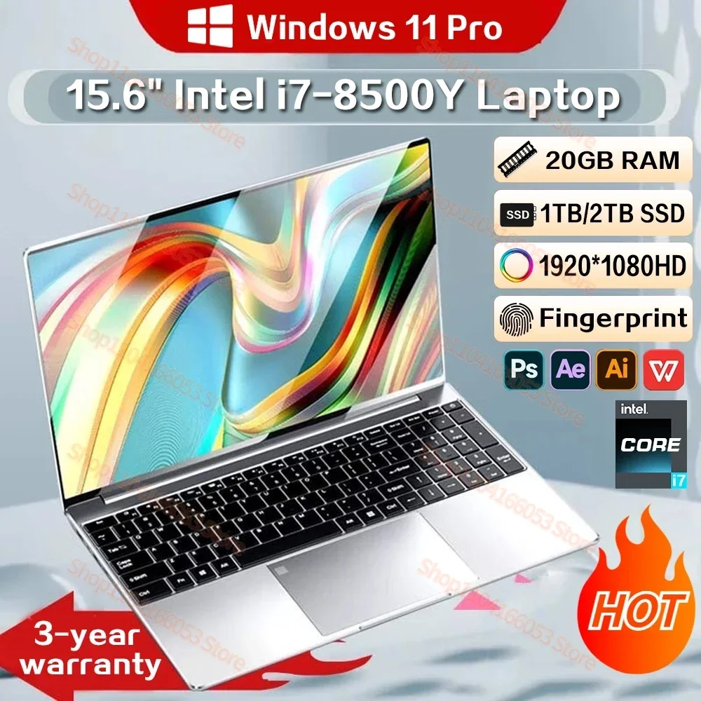 오리지널 윈도우 11 프로 노트북, 인텔 코어 i7 8500Y, 20GB RAM, 1TB SSD, 사무실 컴퓨터 PC 지문 잠금 해제, 15.6 인치 title=오리지널 윈도우 11 프로 노트북, 인텔 코어 i7 8500Y, 20GB RAM, 1TB SSD, 사무실 컴퓨터 PC 지문 잠금 해제, 15.6 인치 