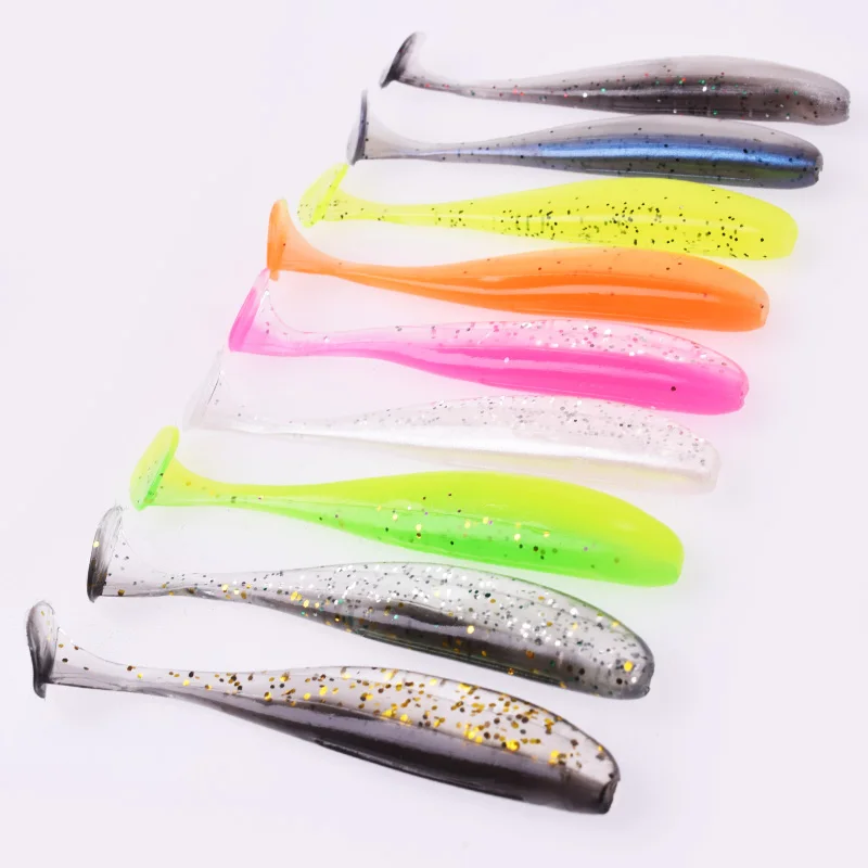 Proleurre Shad Worm 인공 실리콘 스윔베이트, 95mm, 75mm, 50mm, T 테일, 지깅, 워블러, 낚시 루어, 배스, 파이크, 스윔베이트