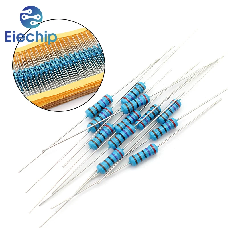 300/600pcs 1/4w 금속 필름 저항기 30 값 저항 키트 10R-1M 0.25W 1% 저항기 세트