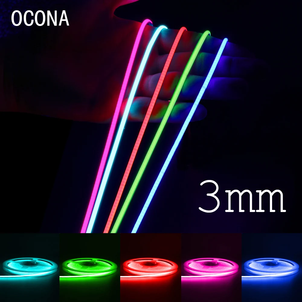 초박형 다채로운 COB LED 스트립 조명, 홈 데코, DIY, 블루, 핑크, 레드, 퍼플 고밀도 LED 테이프, 컬러 자동차, DC 12V, 3mm title=초박형 다채로운 COB LED 스트립 조명, 홈 데코, DIY, 블루, 핑크, 레드, 퍼플 고밀도 LED 테이프, 컬러 자동차, DC 12V, 3mm 