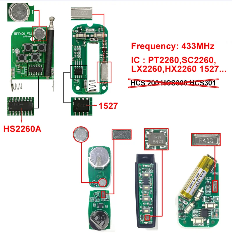 범용 차고 도어 제어 원격 제어, 433 Mhz 복제기, 고정 학습 코드 복제, 게이츠용 자동 복사 자동화