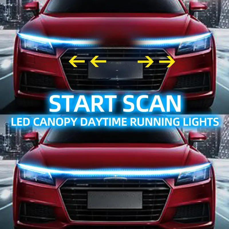 RXZ LED 주간 주행등 스캔 시동 자동차 후드 장식 조명, DRL 자동차 엔진 후드 가이드 장식 앰비언트 램프, 12V title=RXZ LED 주간 주행등 스캔 시동 자동차 후드 장식 조명, DRL 자동차 엔진 후드 가이드 장식 앰비언트 램프, 12V 