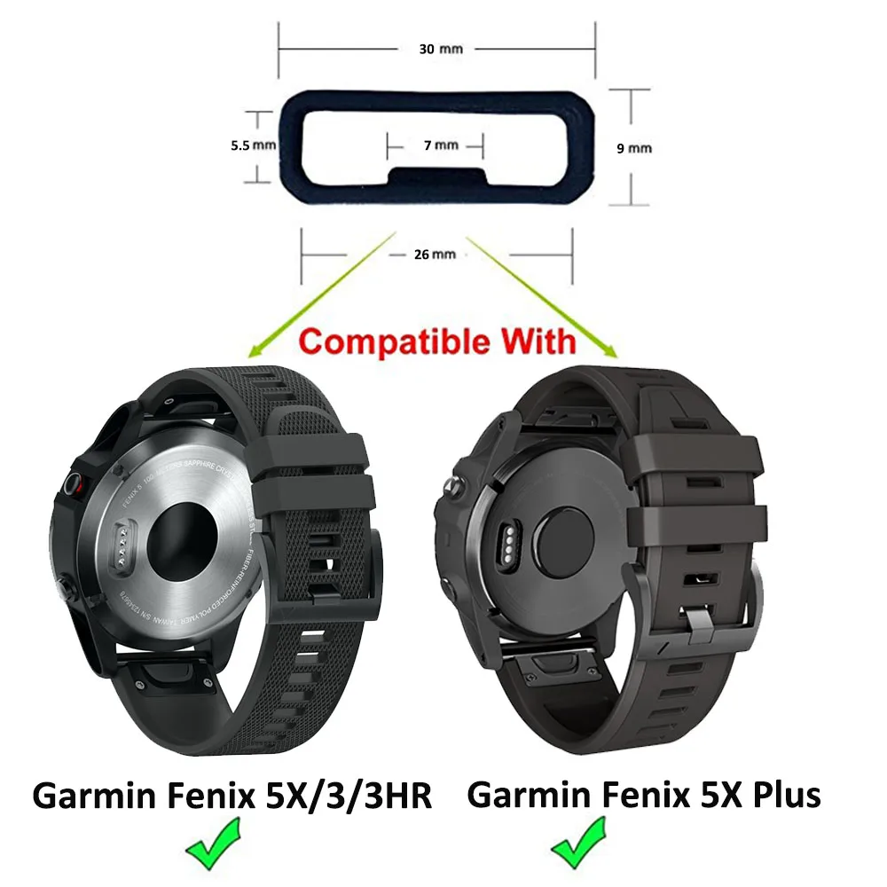 Garmin Fenix 6X 6X 6 Pro 5X 5s 5 5 Plus 3 HR 용 고무 시계 스트랩 밴드 키퍼 루프 보안 홀더 리테이너 링, 인기 상품, 2-10 개