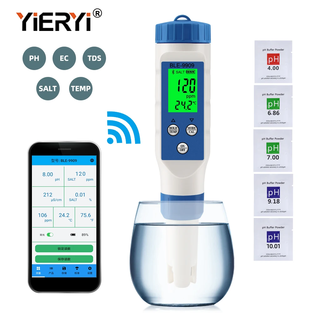 Yieryi 신제품 TDS PH 측정기, PH, TDS, EC, 온도 측정기, 디지털 수질 모니터 테스터, 수영장, 식수, 수족관용