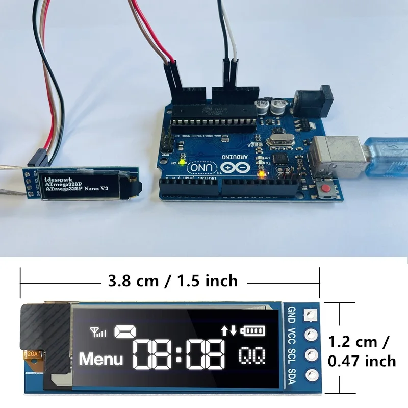 아두이노용 OLED 디스플레이 모듈, SSD1306 I2C IIC SPI 시리얼, 128x64 LCD, 4 핀 옐로우 블루 화이트 블루, 핀 헤더 납땜, 0.96 인치