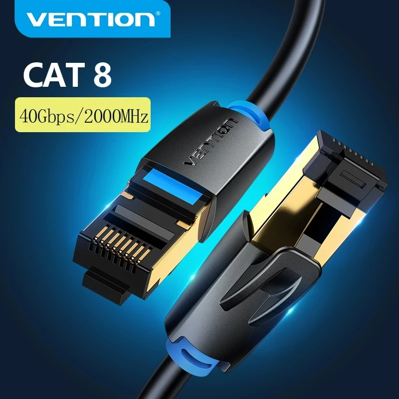 Vention-Cat8 이더넷 케이블 40Gbps RJ45 네트워크 케이블, Cat 8 SFTP RJ45 패치 코드 PC 모뎀 라우터 노트북 케이블 title=Vention-Cat8 이더넷 케이블 40Gbps RJ45 네트워크 케이블, Cat 8 SFTP RJ45 패치 코드 PC 모뎀 라우터 노트북 케이블 