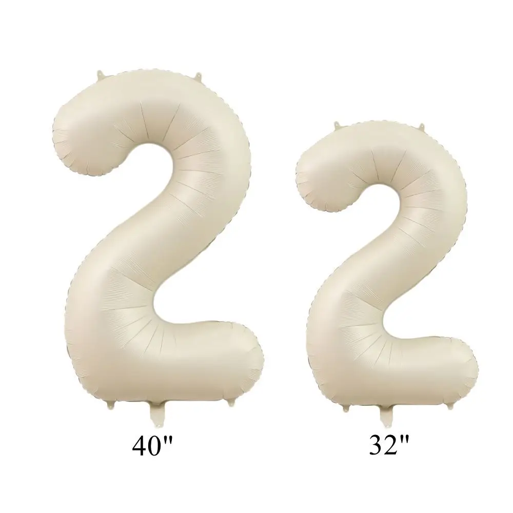 어린이 생일용 크림 진한 베이지 컬러 1-9 디지털 풍선, 성인 생일 파티 장식, DIY 가정용품, 32 인치, 40 인치, 30 인치, 40 인치, 50 인치, 60 인치, 70 인치