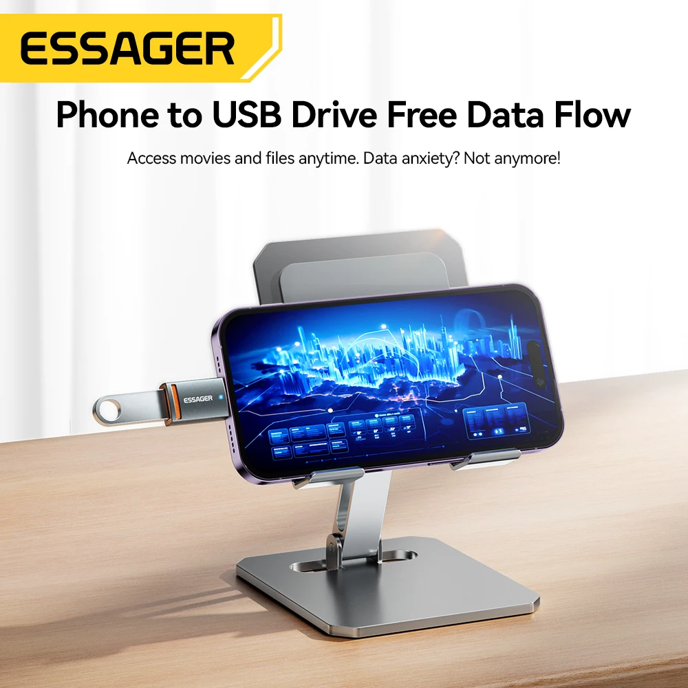 Essager USB3.0 OTG 어댑터, 맥북, 샤오미, 아이폰용, C타입 USB-A 마이크로 암-USB 마이크로 iP C타입 수 변환기