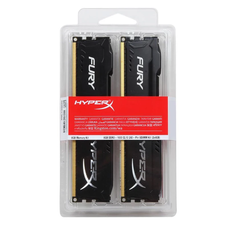 Memoria DDR3 8GB (2x4GB) 16GB (2x8GB) 키트 RAM 1866MHz 1600MHz 1333MHz 데스크탑 RAM 240 핀 1.5V DIMM PC3-12800 14900 HyperX Fury