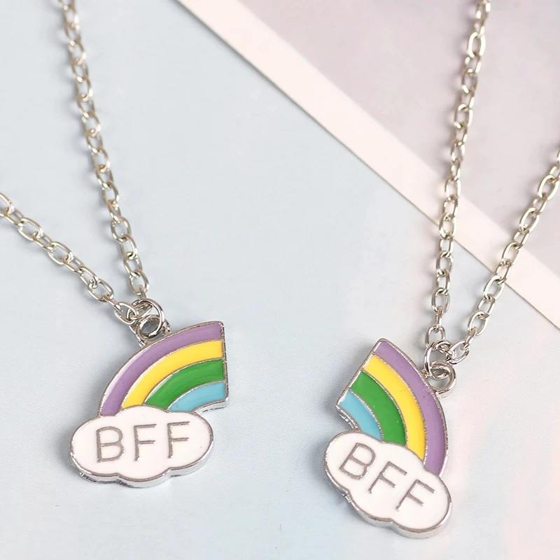 베스트 프렌즈 허니 러브 커플 펜던트 목걸이, 체인 초크 깨진 하트, BFF 좋은 우정 쥬얼리 선물, 2 개/세트 패션