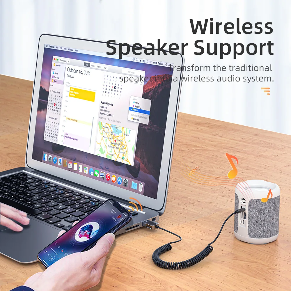 Essager Aux 어댑터 동글 USB 3.5mm 잭 자동차 오디오 Aux 블루투스 5.0 핸즈프리 키트 자동차 수신기 BT 송신기용