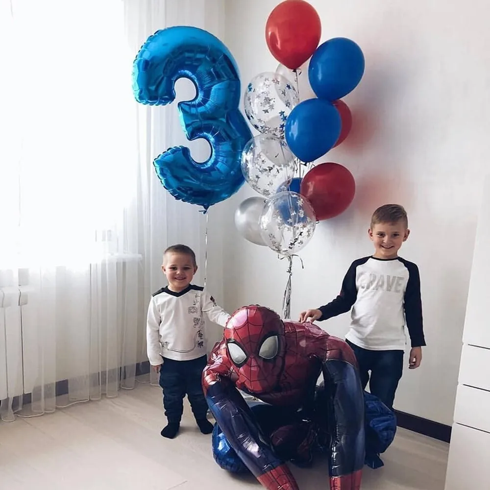 대형 3D 스파이더맨 아이언맨 히어로 알루미늄 호일 풍선, 생일 파티 장식, 어린이 만화 베이비 샤워 용품, 선물 글로보