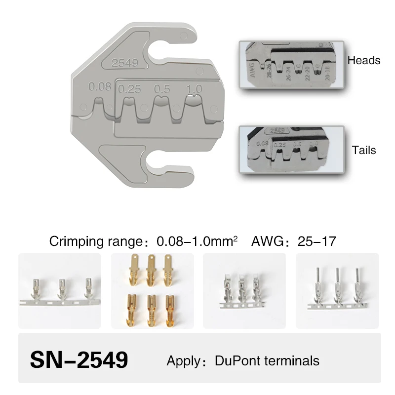 압착 공구 플라이어 압착 조 세트, 4mm 슬롯 조, SN-48BS/58B/02C/2546B/2549 /06/X6/06WF/03H, 압착 단자에 사용