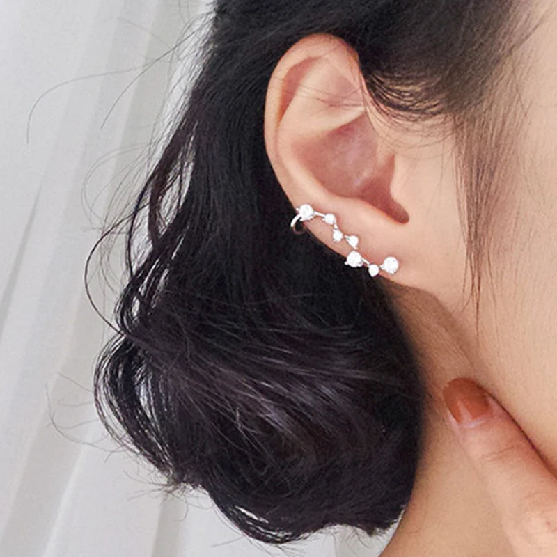 여성을 위한 새로운 모조 진주 스터드 귀걸이 기하학 크리스탈 지르콘, 별 귀걸이 여자 생일 파티 연회 쥬얼리