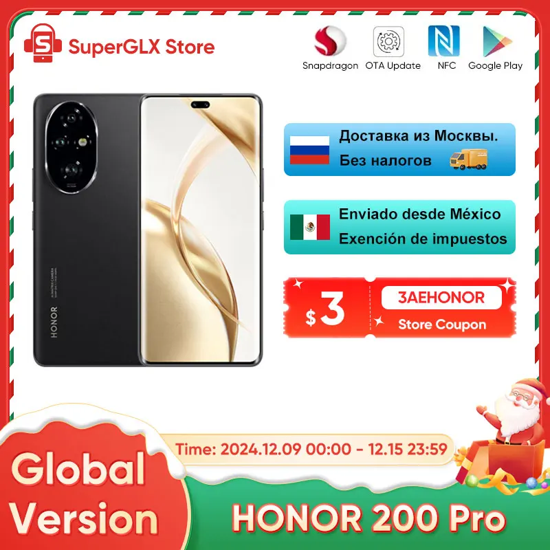 2024 글로벌 버전 HONOR 200 프로 스마트폰, 스냅드래곤 8s 3 세대 5G, 6.78 인치, 120Hz AMOLED 디스플레이, 지지대 HONOR 100W 슈퍼차지 title=2024 글로벌 버전 HONOR 200 프로 스마트폰, 스냅드래곤 8s 3 세대 5G, 6.78 인치, 120Hz AMOLED 디스플레이, 지지대 HONOR 100W 슈퍼차지 