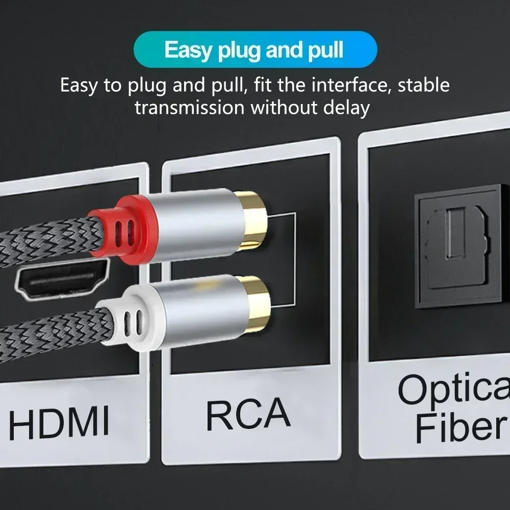 RCA 케이블 2 Rca-2 Rca 스테레오 케이블, 수-수 Aux 케이블 잭, 홈 시어터 HDTV TV DVD 라우드 스피커 박스, 전력 증폭기