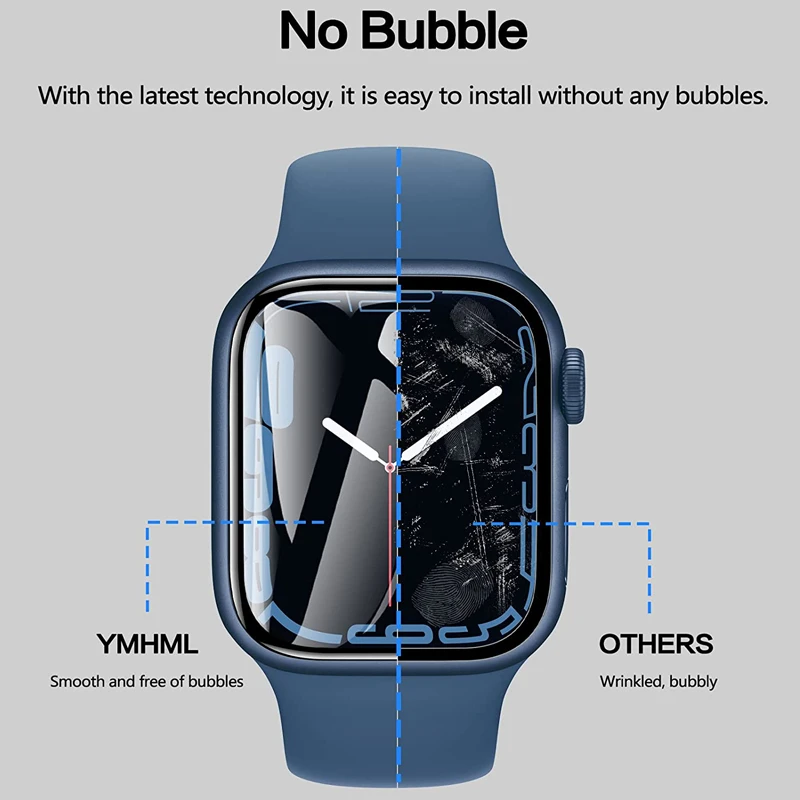 애플 워치용 보호대 필름, 커브드 스크린 프로텍터, iwatch 시리즈 8 7 SE 9 울트라 10, 42mm, 46mm, 44mm, 45mm, 40mm, 41mm, 49mm, 42mm, 38mm