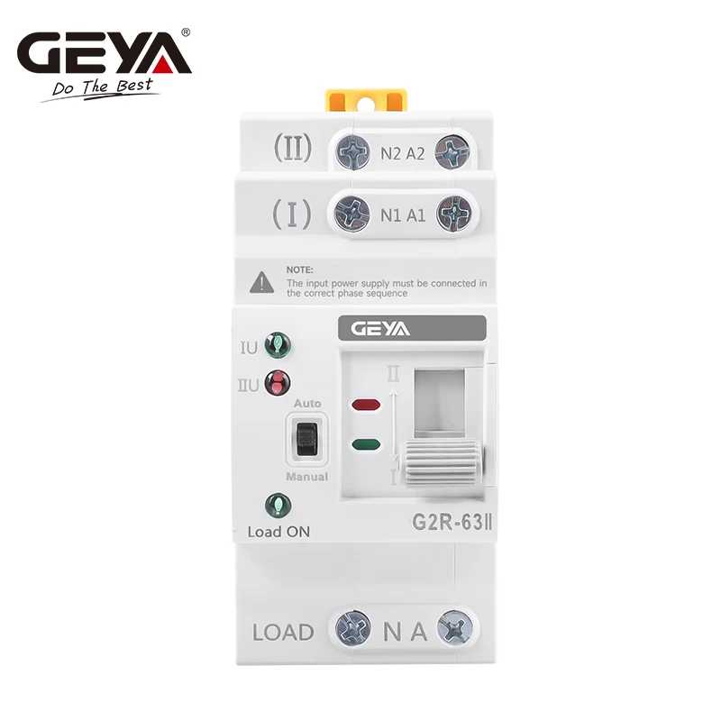 GEYA G2R 딘 레일 2P 4P ATS 이중 전원 자동 전환 스위치, 전기 선택기 스위치, 무정전 전원 25A, 40A, 63A