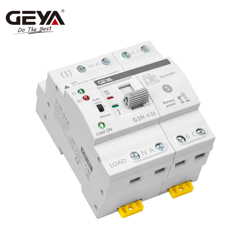 GEYA G2R 딘 레일 2P 4P ATS 이중 전원 자동 전환 스위치, 전기 선택기 스위치, 무정전 전원 25A, 40A, 63A
