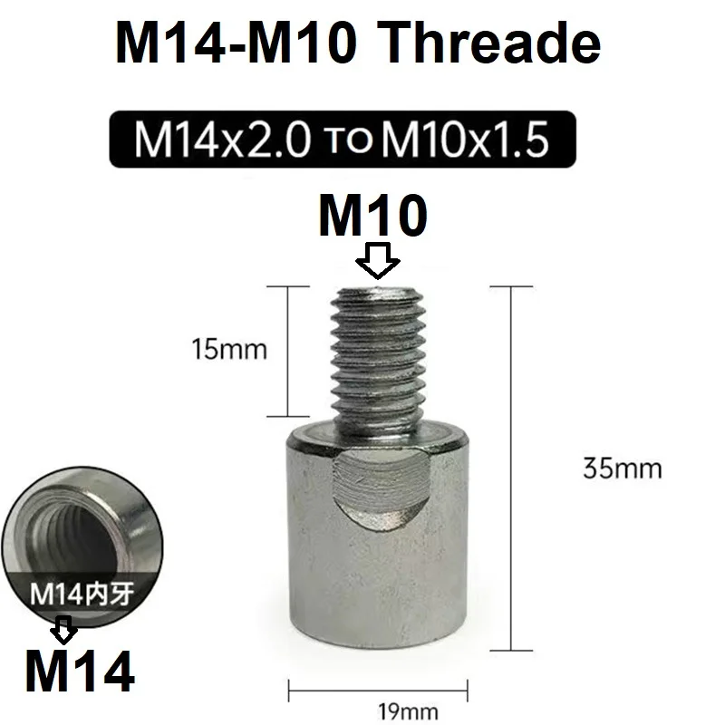 M10 M14 어댑터 앵글 그라인더 폴리셔 인터페이스 커넥터 스레드 컨버터 나사, 1 PC 연결 로드 너트 슬롯