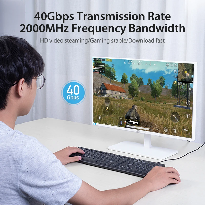 Vention-Cat8 이더넷 케이블 40Gbps RJ45 네트워크 케이블, Cat 8 SFTP RJ45 패치 코드 PC 모뎀 라우터 노트북 케이블