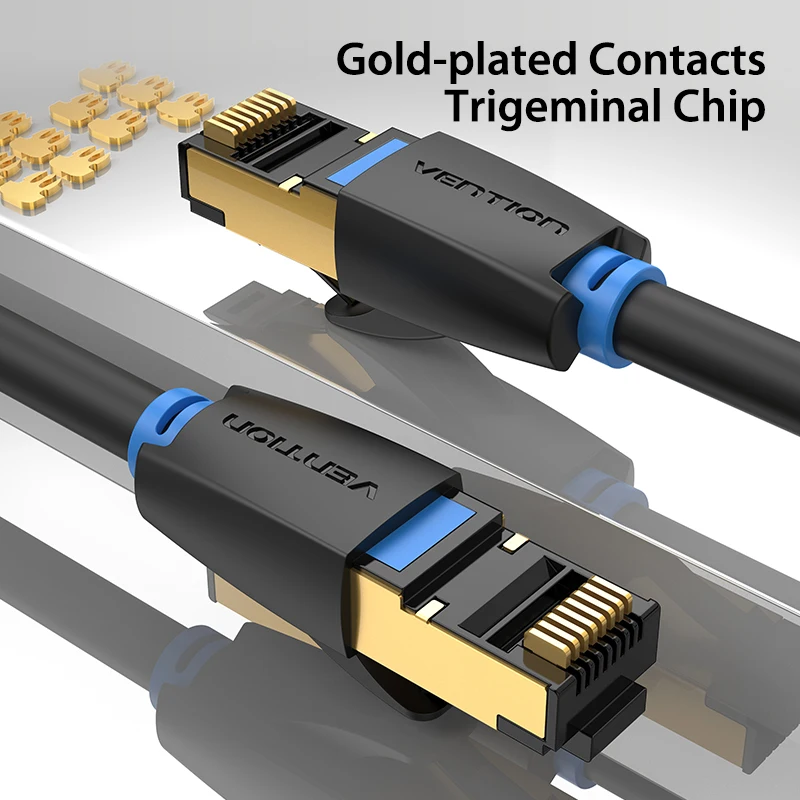 Vention-Cat8 이더넷 케이블 40Gbps RJ45 네트워크 케이블, Cat 8 SFTP RJ45 패치 코드 PC 모뎀 라우터 노트북 케이블