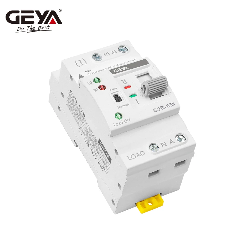 GEYA G2R 딘 레일 2P 4P ATS 이중 전원 자동 전환 스위치, 전기 선택기 스위치, 무정전 전원 25A, 40A, 63A