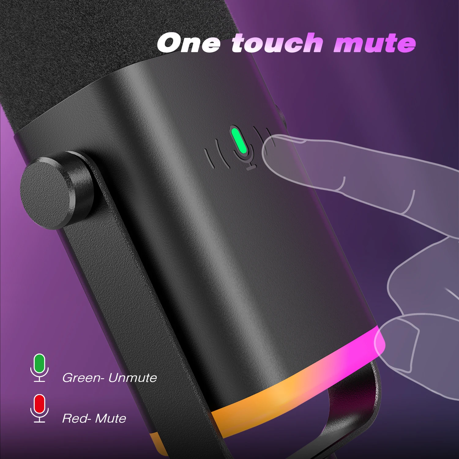 FIFINE USB/XLR 동적 마이크, 터치 무음 버튼, 헤드폰 잭, I/O 제어, PC PS5/4 믹서, 게임 MIC Ampligame AM8