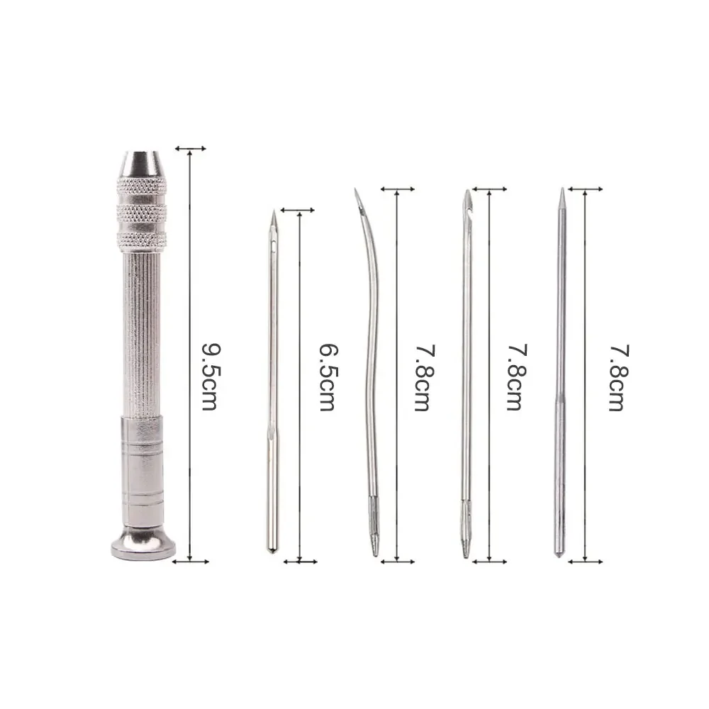 가죽 재봉 송곳 세트, 교체 가능한 다기능 신발 수리 도구, DIY 펀치 바느질 바늘, 가죽 공예 도구, 1 세트