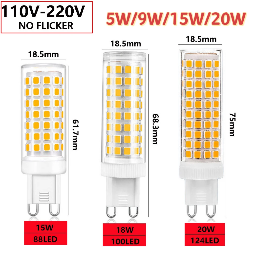 SMD 2835 LED G9 LED 램프, 차가운, 따뜻한, 자연광, 30 W, 40W 할로겐 램프 교체, 9W, 12W, 15W, 20W, 25W, AC110V, 220V title=SMD 2835 LED G9 LED 램프, 차가운, 따뜻한, 자연광, 30 W, 40W 할로겐 램프 교체, 9W, 12W, 15W, 20W, 25W, AC110V, 220V 